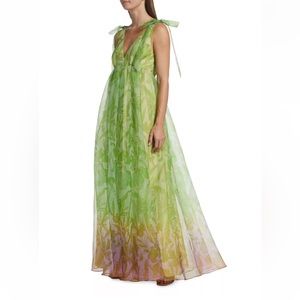 STAUD Green and Brown Maxi Dress